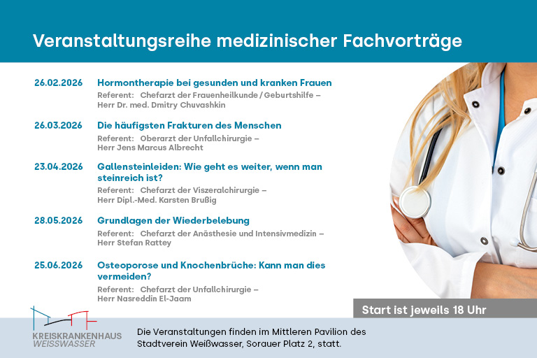 Eine Grafik zeigt die nächsten Patienten-Veranstaltungen